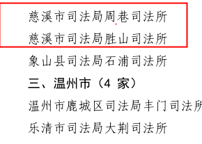 
喜报！慈溪2家司法所荣获首批省级“枫桥式”司法所‘威尼斯wns·8885556’(图7)